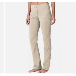 Athleta Khaki Beige Zip Button PullOn Trekkie Hiking Walking Pocket Nylon Pant 6